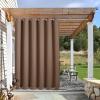 image:imageNICETOWN Weighted Outdoor Curtains for Patio Waterproof 84 inches Long 2 Panels Windproof Drapes Top amp Bottom Grommets Thermal Insulated Blinds Keep Privacy for YardPorch Biscotti Beige 52 WideTan