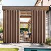 image:imageNICETOWN Weighted Outdoor Curtains for Patio Waterproof 84 inches Long 2 Panels Windproof Drapes Top amp Bottom Grommets Thermal Insulated Blinds Keep Privacy for YardPorch Biscotti Beige 52 WideTan