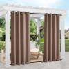 image:imageNICETOWN Weighted Outdoor Curtains for Patio Waterproof 84 inches Long 2 Panels Windproof Drapes Top amp Bottom Grommets Thermal Insulated Blinds Keep Privacy for YardPorch Biscotti Beige 52 WideTan