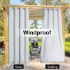 image:imageNICETOWN Weighted Outdoor Curtains for Patio Waterproof 84 inches Long 2 Panels Windproof Drapes Top amp Bottom Grommets Thermal Insulated Blinds Keep Privacy for YardPorch Biscotti Beige 52 WideGreyish White