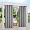 image:imageNICETOWN Weighted Outdoor Curtains for Patio Waterproof 84 inches Long 2 Panels Windproof Drapes Top amp Bottom Grommets Thermal Insulated Blinds Keep Privacy for YardPorch Biscotti Beige 52 WideSilver Grey
