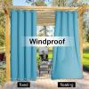 image:imageNICETOWN Weighted Outdoor Curtains for Patio Waterproof 84 inches Long 2 Panels Windproof Drapes Top amp Bottom Grommets Thermal Insulated Blinds Keep Privacy for YardPorch Biscotti Beige 52 WideTeal Blue