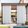 image:imageNICETOWN Weighted Outdoor Curtains for Patio Waterproof 84 inches Long 2 Panels Windproof Drapes Top amp Bottom Grommets Thermal Insulated Blinds Keep Privacy for YardPorch Biscotti Beige 52 WideGreyish White
