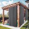 image:imageNICETOWN Weighted Outdoor Curtains for Patio Waterproof 84 inches Long 2 Panels Windproof Drapes Top amp Bottom Grommets Thermal Insulated Blinds Keep Privacy for YardPorch Biscotti Beige 52 WideGrey