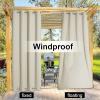 image:imageNICETOWN Weighted Outdoor Curtains for Patio Waterproof 84 inches Long 2 Panels Windproof Drapes Top amp Bottom Grommets Thermal Insulated Blinds Keep Privacy for YardPorch Biscotti Beige 52 WideBeige