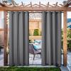 image:imageNICETOWN Weighted Outdoor Curtains for Patio Waterproof 84 inches Long 2 Panels Windproof Drapes Top amp Bottom Grommets Thermal Insulated Blinds Keep Privacy for YardPorch Biscotti Beige 52 WideDove Gray
