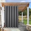 image:imageNICETOWN Weighted Outdoor Curtains for Patio Waterproof 84 inches Long 2 Panels Windproof Drapes Top amp Bottom Grommets Thermal Insulated Blinds Keep Privacy for YardPorch Biscotti Beige 52 WideGrey