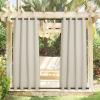 image:imageNICETOWN Weighted Outdoor Curtains for Patio Waterproof 84 inches Long 2 Panels Windproof Drapes Top amp Bottom Grommets Thermal Insulated Blinds Keep Privacy for YardPorch Biscotti Beige 52 WideBeige