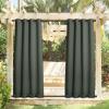 image:imageNICETOWN Weighted Outdoor Curtains for Patio Waterproof 84 inches Long 2 Panels Windproof Drapes Top amp Bottom Grommets Thermal Insulated Blinds Keep Privacy for YardPorch Biscotti Beige 52 WideGreyish Green