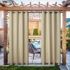 image:imageNICETOWN Weighted Outdoor Curtains for Patio Waterproof 84 inches Long 2 Panels Windproof Drapes Top amp Bottom Grommets Thermal Insulated Blinds Keep Privacy for YardPorch Biscotti Beige 52 WideTaupe