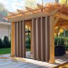 image:imageNICETOWN Weighted Outdoor Curtains for Patio Waterproof 84 inches Long 2 Panels Windproof Drapes Top amp Bottom Grommets Thermal Insulated Blinds Keep Privacy for YardPorch Biscotti Beige 52 WideTan