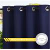 image:imageNICETOWN Weighted Outdoor Curtains for Patio Waterproof 84 inches Long 2 Panels Windproof Drapes Top amp Bottom Grommets Thermal Insulated Blinds Keep Privacy for YardPorch Biscotti Beige 52 WideDark Blue