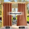 image:imageNICETOWN Weighted Outdoor Curtains for Patio Waterproof 84 inches Long 2 Panels Windproof Drapes Top amp Bottom Grommets Thermal Insulated Blinds Keep Privacy for YardPorch Biscotti Beige 52 WideBurnt Orange