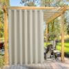 image:imageNICETOWN Weighted Outdoor Curtains for Patio Waterproof 84 inches Long 2 Panels Windproof Drapes Top amp Bottom Grommets Thermal Insulated Blinds Keep Privacy for YardPorch Biscotti Beige 52 WideBeige