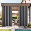 image:imageNICETOWN Weighted Outdoor Curtains for Patio Waterproof 84 inches Long 2 Panels Windproof Drapes Top amp Bottom Grommets Thermal Insulated Blinds Keep Privacy for YardPorch Biscotti Beige 52 WideGrey