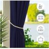 image:imageNICETOWN Weighted Outdoor Curtains for Patio Waterproof 84 inches Long 2 Panels Windproof Drapes Top amp Bottom Grommets Thermal Insulated Blinds Keep Privacy for YardPorch Biscotti Beige 52 WideDark Blue