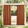 image:imageNICETOWN Weighted Outdoor Curtains for Patio Waterproof 84 inches Long 2 Panels Windproof Drapes Top amp Bottom Grommets Thermal Insulated Blinds Keep Privacy for YardPorch Biscotti Beige 52 WideBurnt Orange