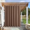 image:imageNICETOWN Weighted Outdoor Curtains for Patio Waterproof 84 inches Long 2 Panels Windproof Drapes Top amp Bottom Grommets Thermal Insulated Blinds Keep Privacy for YardPorch Biscotti Beige 52 WideTan