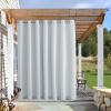 image:imageNICETOWN Weighted Outdoor Curtains for Patio Waterproof 84 inches Long 2 Panels Windproof Drapes Top amp Bottom Grommets Thermal Insulated Blinds Keep Privacy for YardPorch Biscotti Beige 52 WideGreyish White
