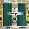 image:imageNICETOWN Weighted Outdoor Curtains for Patio Waterproof 84 inches Long 2 Panels Windproof Drapes Top amp Bottom Grommets Thermal Insulated Blinds Keep Privacy for YardPorch Biscotti Beige 52 WideHunter Green