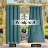 image:imageNICETOWN Weighted Outdoor Curtains for Patio Waterproof 84 inches Long 2 Panels Windproof Drapes Top amp Bottom Grommets Thermal Insulated Blinds Keep Privacy for YardPorch Biscotti Beige 52 WideTeal