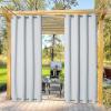 image:imageNICETOWN Weighted Outdoor Curtains for Patio Waterproof 84 inches Long 2 Panels Windproof Drapes Top amp Bottom Grommets Thermal Insulated Blinds Keep Privacy for YardPorch Biscotti Beige 52 WideGreyish White