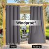 image:imageNICETOWN Weighted Outdoor Curtains for Patio Waterproof 84 inches Long 2 Panels Windproof Drapes Top amp Bottom Grommets Thermal Insulated Blinds Keep Privacy for YardPorch Biscotti Beige 52 WideGrey