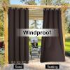 image:imageNICETOWN Weighted Outdoor Curtains for Patio Waterproof 84 inches Long 2 Panels Windproof Drapes Top amp Bottom Grommets Thermal Insulated Blinds Keep Privacy for YardPorch Biscotti Beige 52 WideToffee Brown