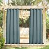 image:imageNICETOWN Weighted Outdoor Curtains for Patio Waterproof 84 inches Long 2 Panels Windproof Drapes Top amp Bottom Grommets Thermal Insulated Blinds Keep Privacy for YardPorch Biscotti Beige 52 WideGreyish Blue