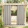 image:imageNICETOWN Weighted Outdoor Curtains for Patio Waterproof 84 inches Long 2 Panels Windproof Drapes Top amp Bottom Grommets Thermal Insulated Blinds Keep Privacy for YardPorch Biscotti Beige 52 WideNatural