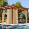 image:imageNICETOWN 2 Panels Outdoor Curtain Panels for Patio Waterproof Stainless Steel Silver Grommet Thermal Insulated Blackout Thermal Insulated Outdoor Drapes for PatioFront Porch W52 x L108 TanFade Resistant Biscotti Beige