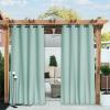 image:imageNICETOWN 2 Panels Weighted Blackout Cabana Curtains Outdoor Patio W52 x L84 Windproof Top amp Bottom Grommet amp Back Tab Thermal Heavyweight Drapes Keep Privacy for YardPorch Biscotti BeigeAqua Blue