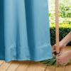 image:imageNICETOWN 2 Panels Weighted Blackout Cabana Curtains Outdoor Patio W52 x L84 Windproof Top amp Bottom Grommet amp Back Tab Thermal Heavyweight Drapes Keep Privacy for YardPorch Biscotti BeigeTeal Blue