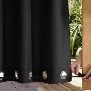 image:imageNICETOWN 2 Panels Weighted Blackout Cabana Curtains Outdoor Patio W52 x L84 Windproof Top amp Bottom Grommet amp Back Tab Thermal Heavyweight Drapes Keep Privacy for YardPorch Biscotti BeigeBlack