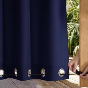 image:imageNICETOWN 2 Panels Weighted Blackout Cabana Curtains Outdoor Patio W52 x L84 Windproof Top amp Bottom Grommet amp Back Tab Thermal Heavyweight Drapes Keep Privacy for YardPorch Biscotti BeigeDark Blue