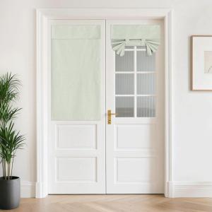 image:imageNICETOWN Blackout Door Curtain  Blinds for Indoor Windows Thermal Insulated Trica Window Covering for Patio French Door Front Privacy Sidelight Glass Curtain W26 x L72 inch 1 Panel GreySage Green