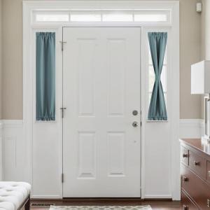image:imageNICETOWN Door Curtain Panel Grey French Door Curtains Blackout Thermal Insulated Curtain Sidelight Privacy for WindowLiving RoomDoorwaysClassroom 25W by 72L inches 1 PanelGreyish Blue