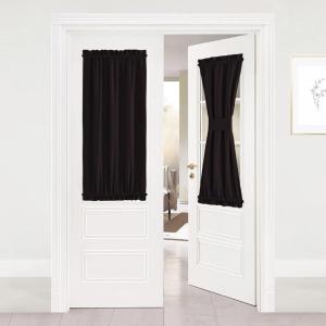 image:imageNICETOWN Door Curtain Panel Grey French Door Curtains Blackout Thermal Insulated Curtain Sidelight Privacy for WindowLiving RoomDoorwaysClassroom 25W by 72L inches 1 PanelToffee Brown