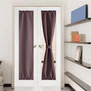 image:imageNICETOWN Door Curtain Panel Grey French Door Curtains Blackout Thermal Insulated Curtain Sidelight Privacy for WindowLiving RoomDoorwaysClassroom 25W by 72L inches 1 PanelDry Rose