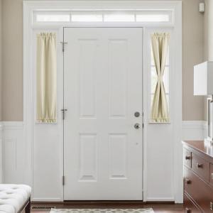 image:imageNICETOWN Door Curtain Panel Grey French Door Curtains Blackout Thermal Insulated Curtain Sidelight Privacy for WindowLiving RoomDoorwaysClassroom 25W by 72L inches 1 PanelLight Beige