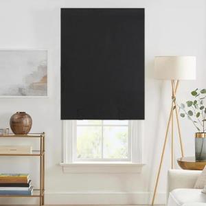 image:imageNICETOWN Door Curtain Panel Grey French Door Curtains Blackout Thermal Insulated Curtain Sidelight Privacy for WindowLiving RoomDoorwaysClassroom 25W by 72L inches 1 PanelWith Pole  Black