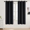 image:imageNICETOWN Grey Light Blocking Curtains 96 Inches Long 2 Panels for Living Room Bedroom Office Thermal Insulated Blackout Drapes Solid Grommet Noise Reducing Window Curtains W40Black
