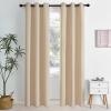 image:imageNICETOWN Grey Light Blocking Curtains 96 Inches Long 2 Panels for Living Room Bedroom Office Thermal Insulated Blackout Drapes Solid Grommet Noise Reducing Window Curtains W40Biscotti Beige