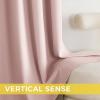image:imageNICETOWN Grey Light Blocking Curtains 96 Inches Long 2 Panels for Living Room Bedroom Office Thermal Insulated Blackout Drapes Solid Grommet Noise Reducing Window Curtains W40Blush Pink
