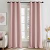 image:imageNICETOWN Grey Light Blocking Curtains 96 Inches Long 2 Panels for Living Room Bedroom Office Thermal Insulated Blackout Drapes Solid Grommet Noise Reducing Window Curtains W40Blush Pink