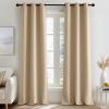 image:imageNICETOWN Grey Light Blocking Curtains 96 Inches Long 2 Panels for Living Room Bedroom Office Thermal Insulated Blackout Drapes Solid Grommet Noise Reducing Window Curtains W40Biscotti Beige