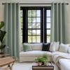 image:imageNICETOWN Grey Light Blocking Curtains 96 Inches Long 2 Panels for Living Room Bedroom Office Thermal Insulated Blackout Drapes Solid Grommet Noise Reducing Window Curtains W40Sage Green