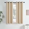 image:imageNICETOWN Grey Light Blocking Curtains 96 Inches Long 2 Panels for Living Room Bedroom Office Thermal Insulated Blackout Drapes Solid Grommet Noise Reducing Window Curtains W40Biscotti Beige