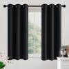image:imageNICETOWN Grey Light Blocking Curtains 96 Inches Long 2 Panels for Living Room Bedroom Office Thermal Insulated Blackout Drapes Solid Grommet Noise Reducing Window Curtains W40Black