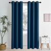 image:imageNICETOWN Grey Light Blocking Curtains 96 Inches Long 2 Panels for Living Room Bedroom Office Thermal Insulated Blackout Drapes Solid Grommet Noise Reducing Window Curtains W40Morrocan Blue